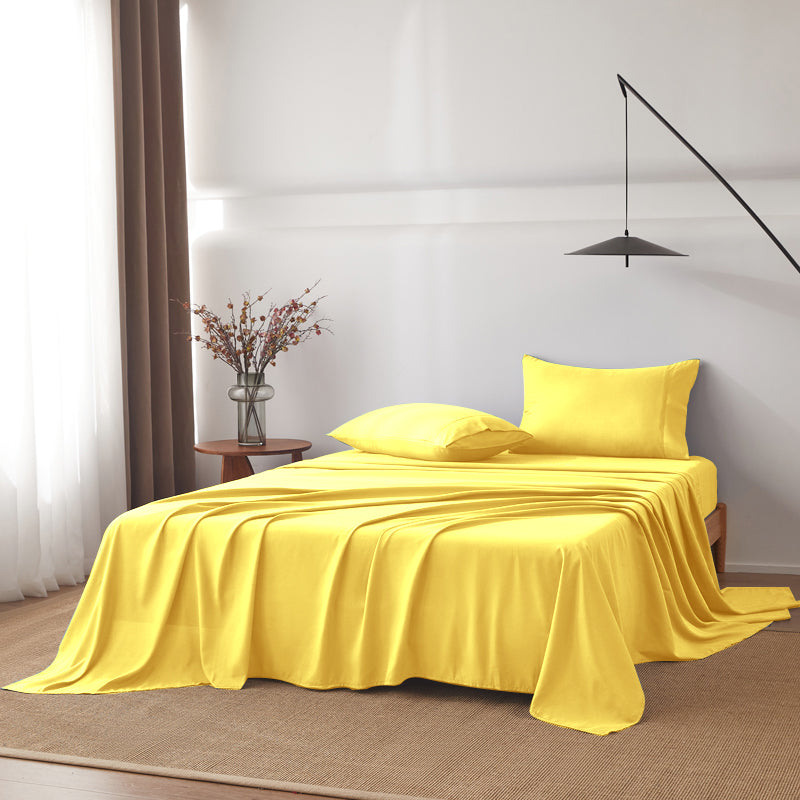 Anti-wrinkle Soft Microfiber Sheet Set-Yellow Color