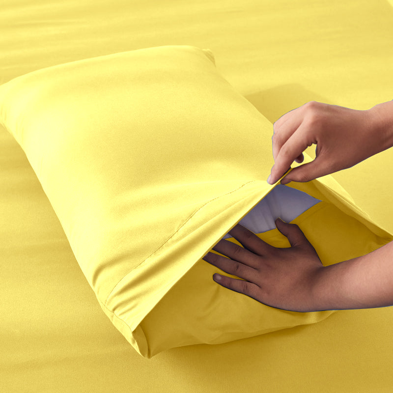 Anti-wrinkle Soft Microfiber Sheet Set-Yellow Color