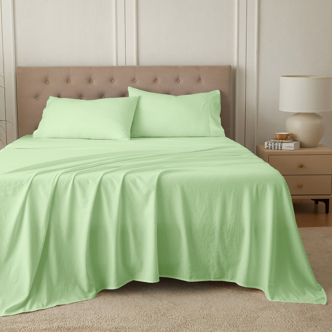 4-Piece Ultra-Soft Organic Softwash Cotton Bed Sheet Set