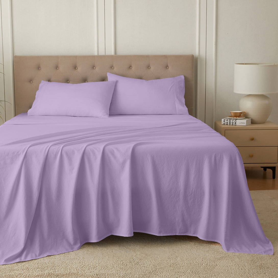 4-Piece Ultra-Soft Organic Softwash Cotton Bed Sheet Set