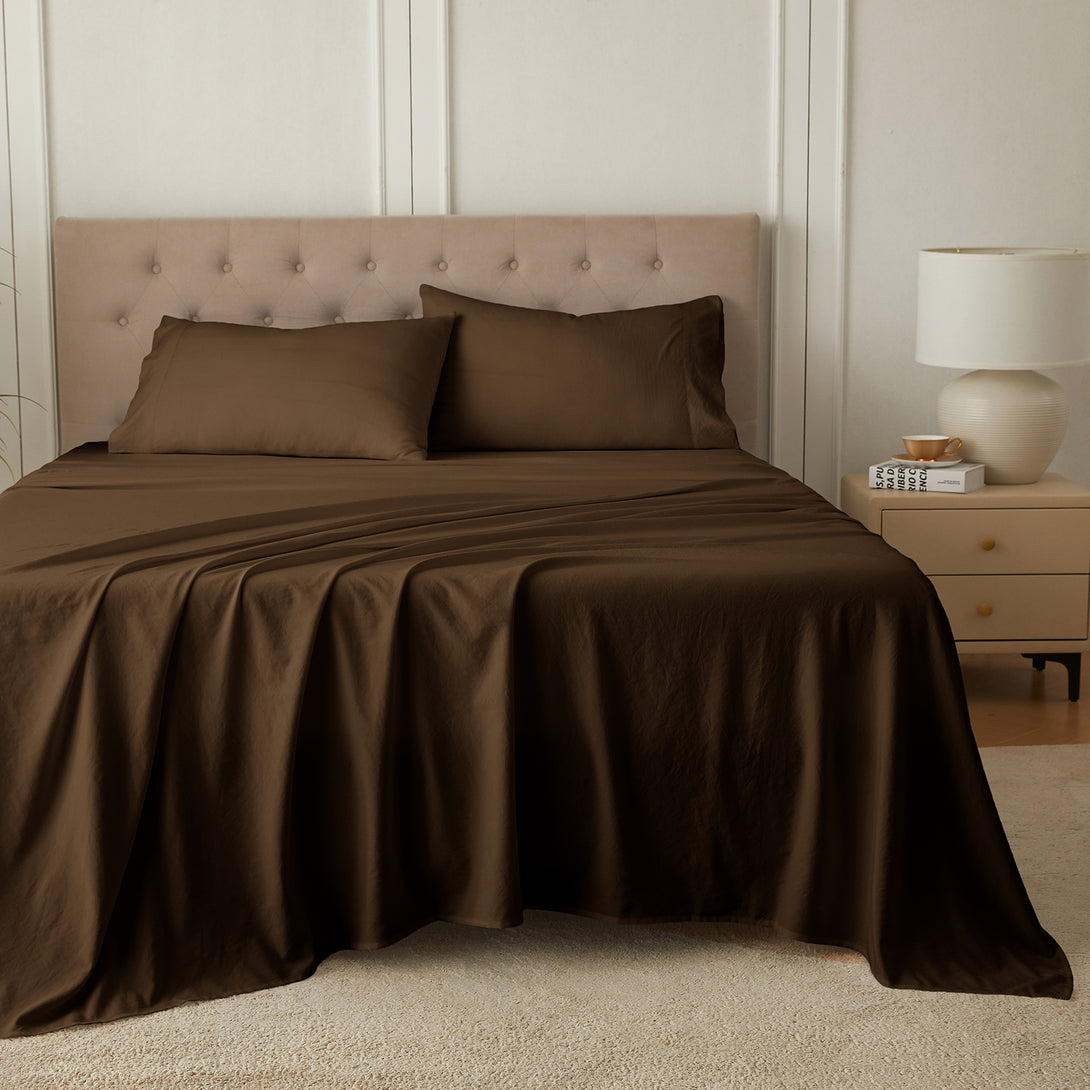 4-Piece Ultra-Soft Organic Softwash Cotton Bed Sheet Set