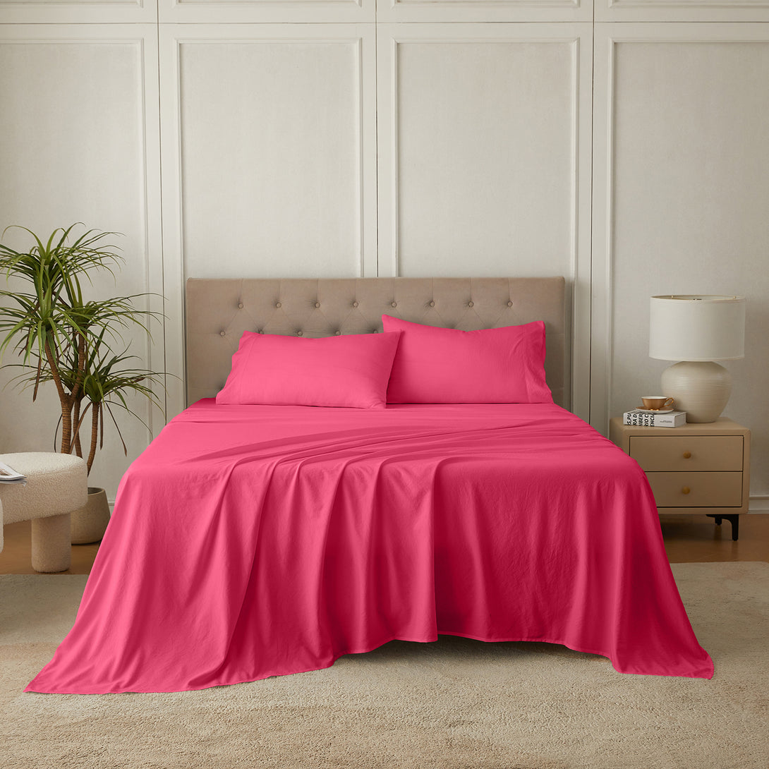 4-Piece Ultra-Soft Organic Softwash Cotton Bed Sheet Set
