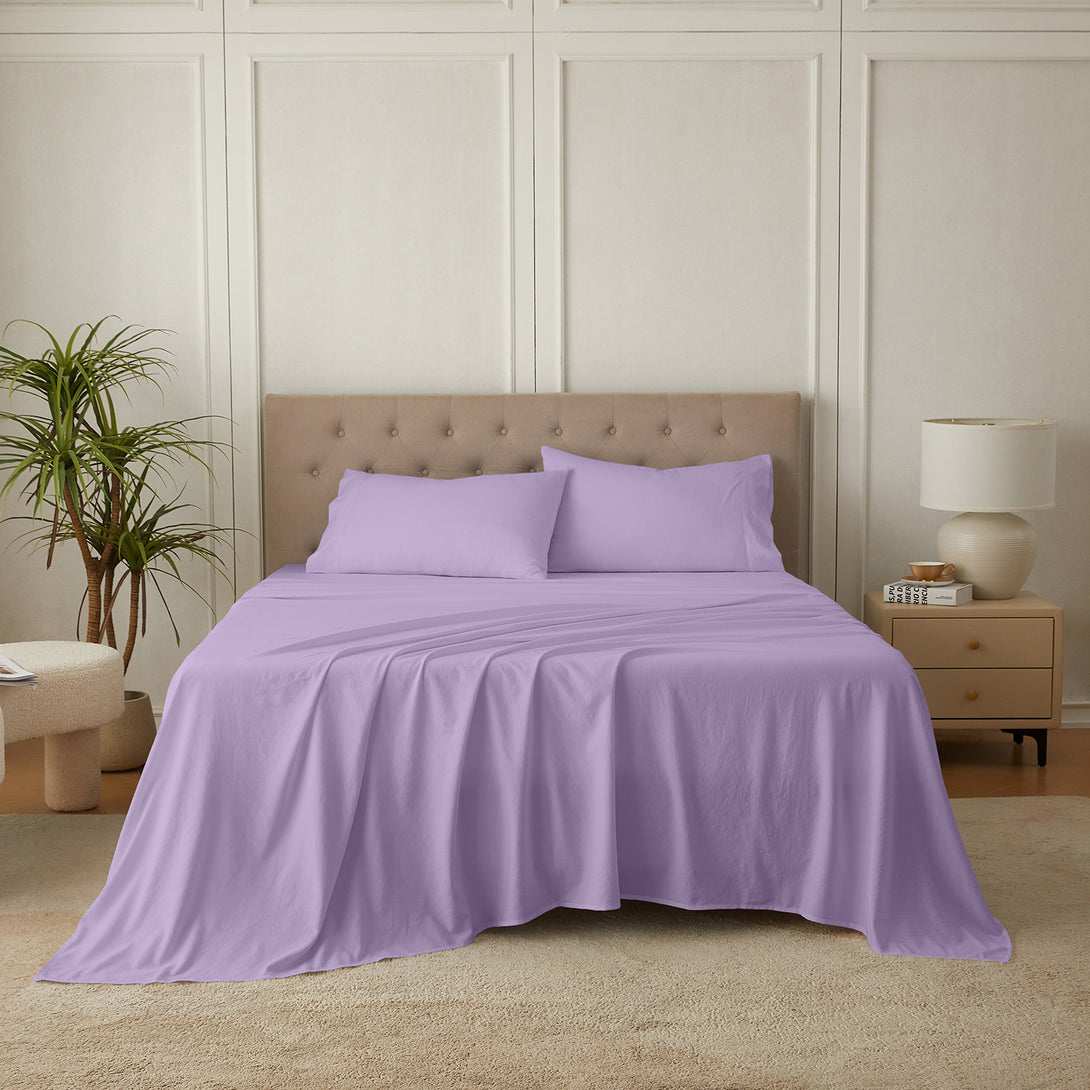 4-Piece Ultra-Soft Organic Softwash Cotton Bed Sheet Set