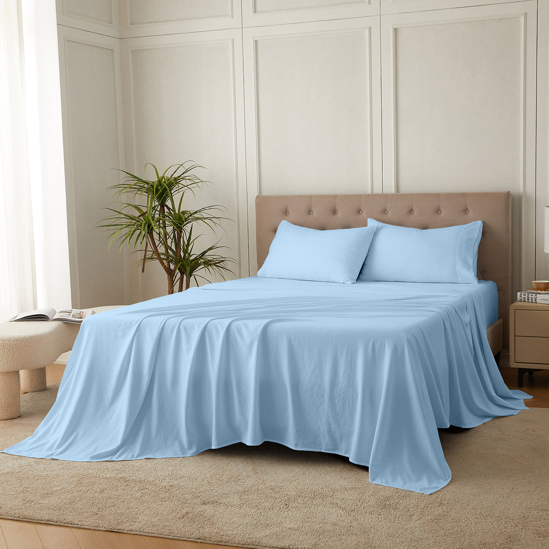 4-Piece Ultra-Soft Organic Softwash Cotton Bed Sheet Set