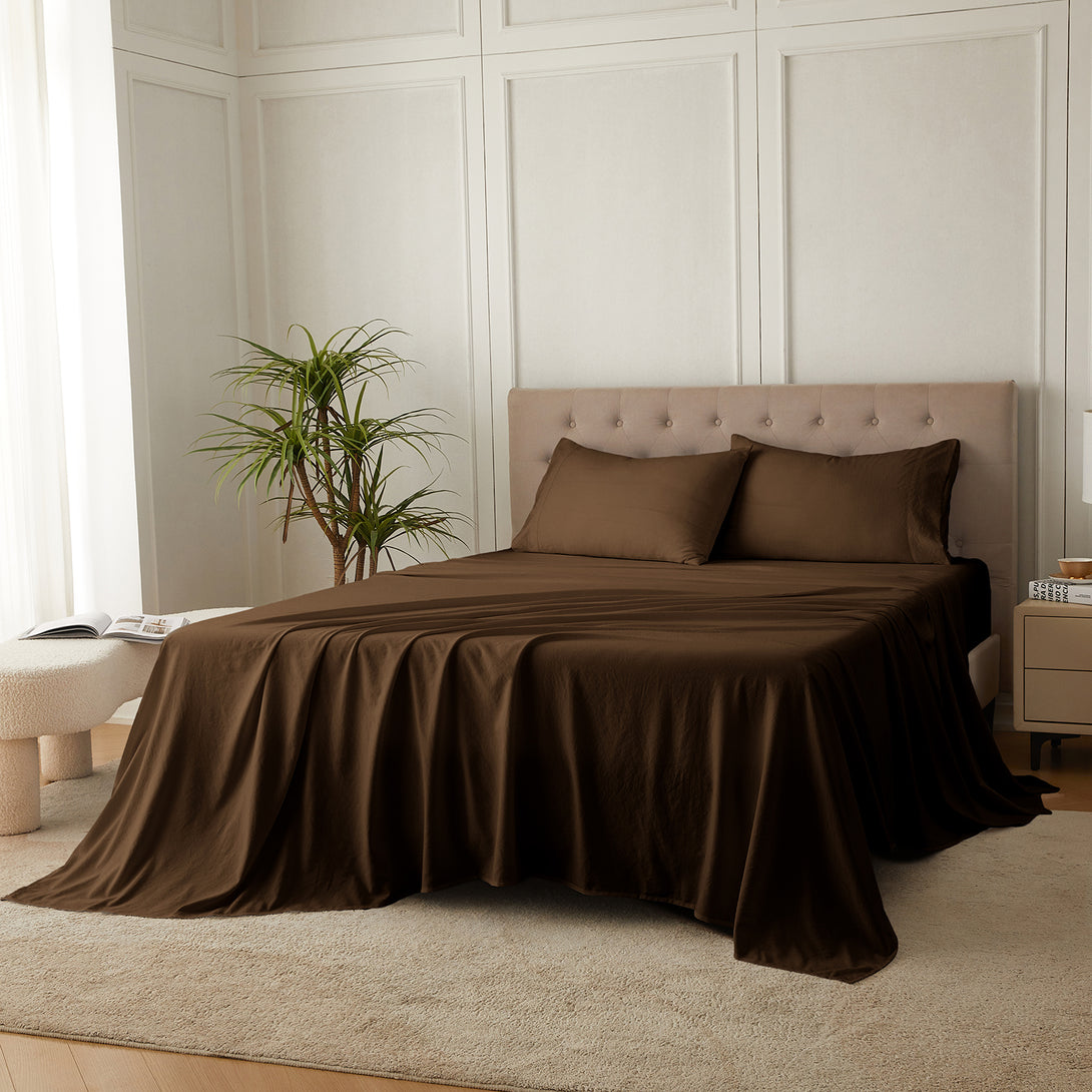 4-Piece Ultra-Soft Organic Softwash Cotton Bed Sheet Set