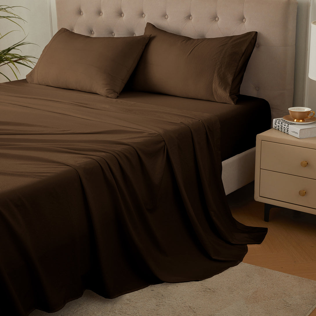 4-Piece Ultra-Soft Organic Softwash Cotton Bed Sheet Set