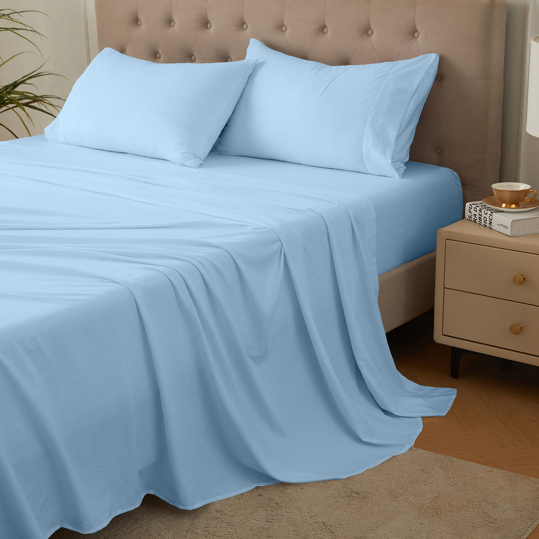 4-Piece Ultra-Soft Organic Softwash Cotton Bed Sheet Set