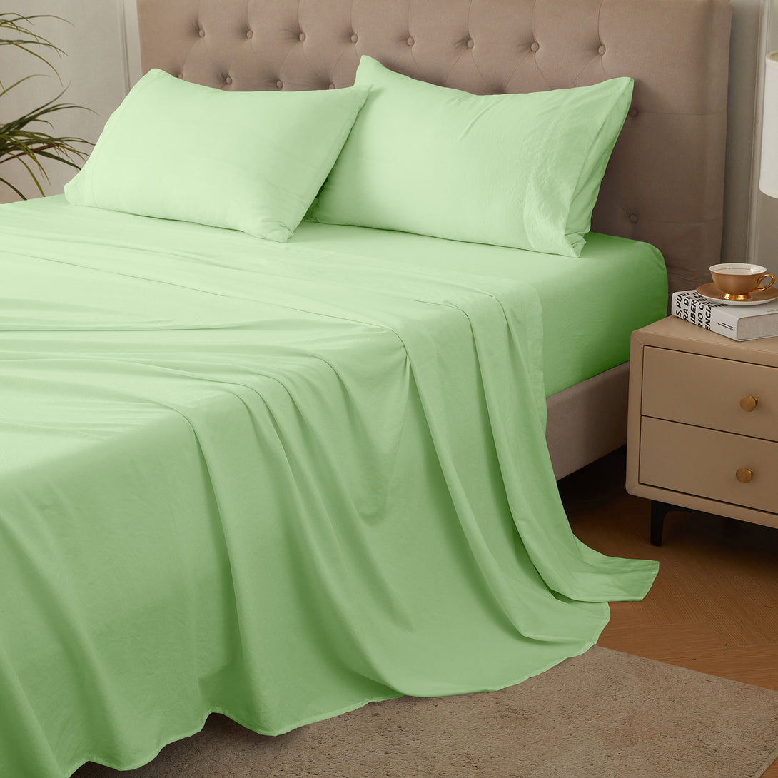 4-Piece Ultra-Soft Organic Softwash Cotton Bed Sheet Set