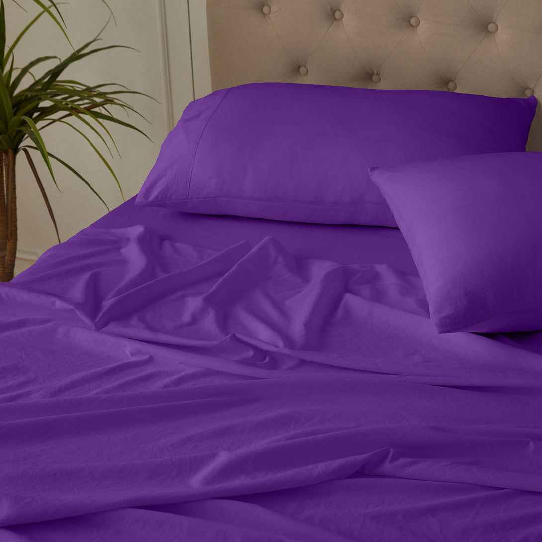 4-Piece Ultra-Soft Organic Softwash Cotton Bed Sheet Set